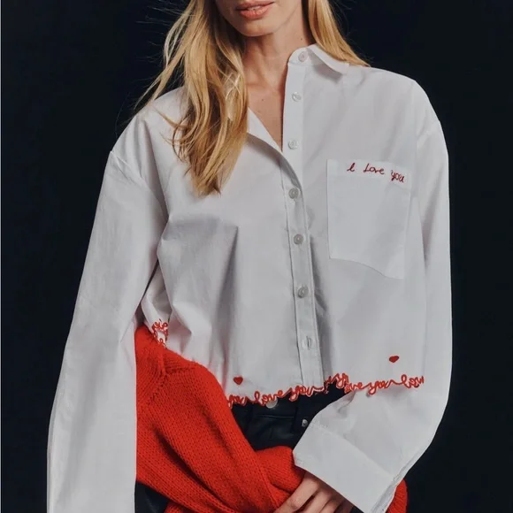 NWT Maeve Cotton Button-Down Shirt_Anthropologie - Picture 4 of 7